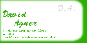 david agner business card